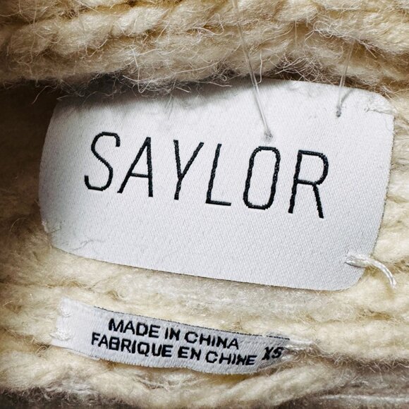 Saylor Estella Shawl Collar Cardigan Tie Belt Cream XS MSRP $253 - Picture 4 of 7